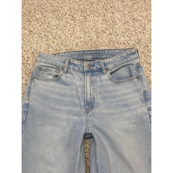 Size 8-Short - American Eagle AE Strigid Mom Jeans Blue Breeze Wash High Rise - Picture 4 of 9